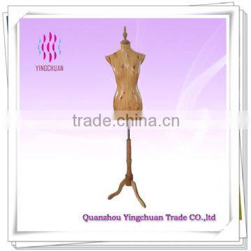 Wooden Like Half Torso Dress Foam Mannequin