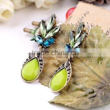 Fluorescence Yellow Drop Acrylic Flower Shaped Latest Trends Earrings photo-2