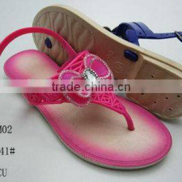 Hot Selling PCU Women Sandals for Summer with Diamond