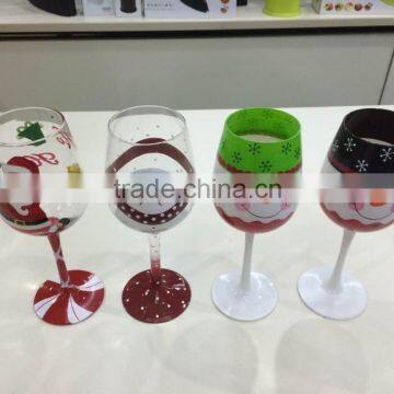 wine glass with Christmas design decal