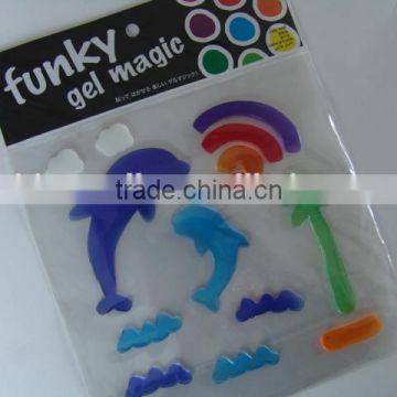 2014 hot sale sticker with high quality, magic clings fish gel stickers