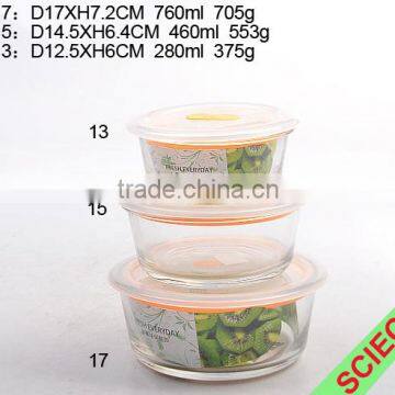 Wholesale Vacuum & fresh round Shape Airtight Glass Container
