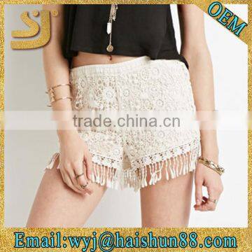 Floral Crochet Cotton Plain Sweat Shorts for Sale, Women Running Shorts