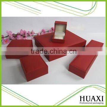 Luxury Set Red Leather Custom Logo Printed Jewelry Boxes Gift Boxes