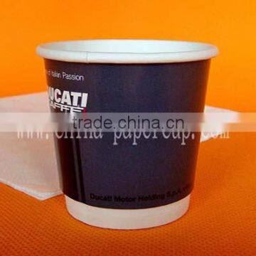 4oz customize hot drink double walled tasting paper cup supplier with lid and stirrer