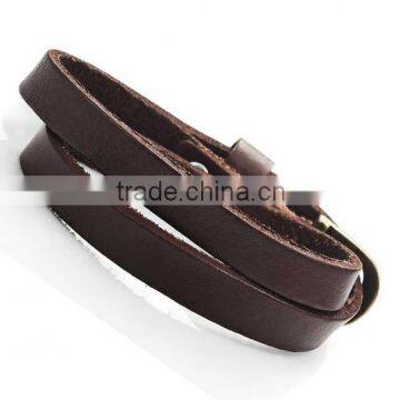 wholesale stunning dark brown leather wrap around bracelet