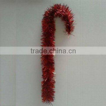 24 Inch Red Foil PVC Christmas Craft Tinsel Candy Cane