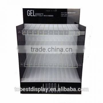 Handmade 5 Tiers Clear Wholesale Custom Rotating Acrylic Nail Polish Rack Display Shenzhen Factory With Sign