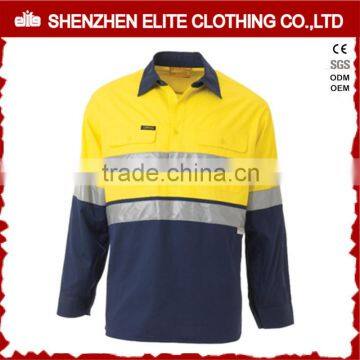 high visibility two tone safety work shirt embroidery