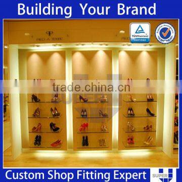 Shop decoration adult shoes retail stores wall display shelves