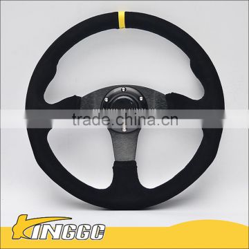 Hot Sell Flat Suede Racing car Steering wheel