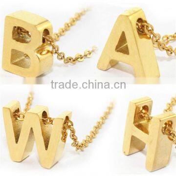 stainless steel 26 alphabet gold plated pendant necklace jewelry for women Wholesale