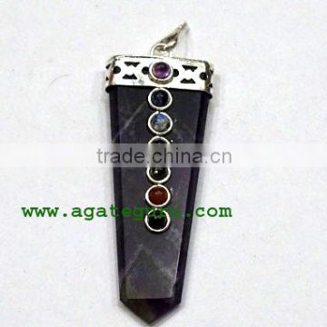 Amethyst Chakra Flat Pendants : Wholesale Gemstone