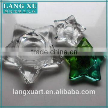 Hot products clear star shape glass tealight holder supplier