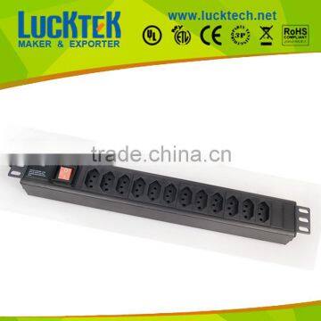 1.5U 12ways swiss power rack PDU outlet with red switch