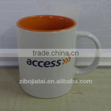 11oz Inner Orange Glazed Ceramic Mug with Decal