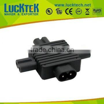 IEC 320 C8 to 3x C7 power plug Power adapter