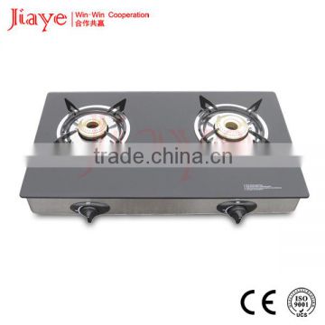 7mm tempered glass indian table gas cooker with stainless steel bottom frame JY-TG2004