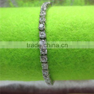 Wholesale Women Fashion Silver Plating Round Cubic Zirconia Copper Tennis Bracelet