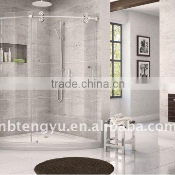 contemporary frameless sliding shower door system