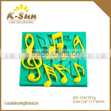 China supplier musical notes phonetic symbol silicone mold for fondant cake decorating cake