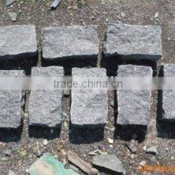 black granite cube stone