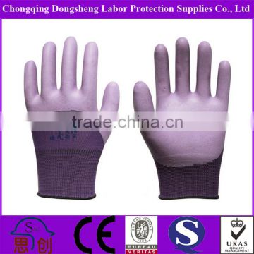 Breathable Polyester Anti Abrasion Latex Foam Coated work safety gloves