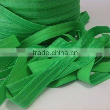 wholesale green fold over elastic trim for bags