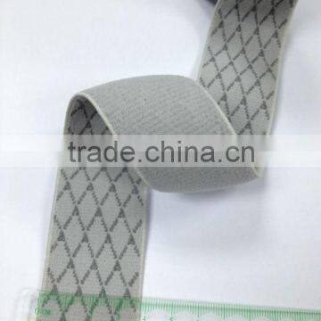 1.5 inch light grey checkered spandex fold over elastic webbing