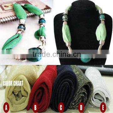 45cm length silk scarf necklace for women party