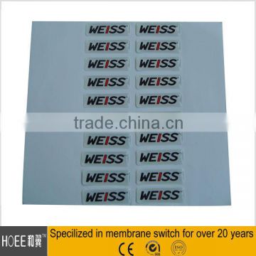 China Waterproof Custom Switch PC Label with 3M Adhesive