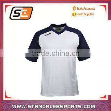 Stan caleb custom sublimation print V-neck short sleeve promotional T-shirt unisex running shirt