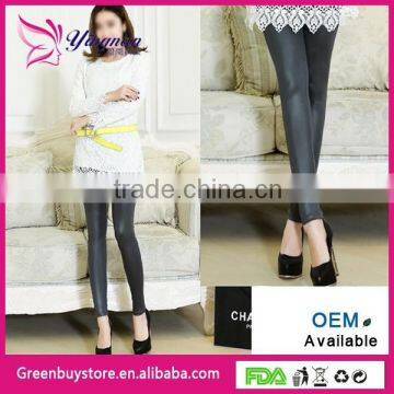 2014 Long Women Leather Stretched Casual Pants, Slim Mini Trousers