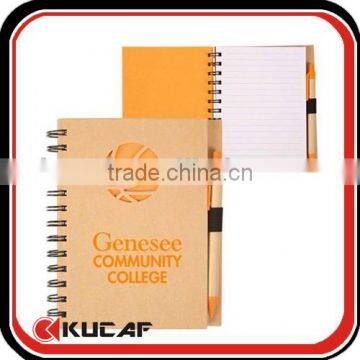Custom Logo Spiral Kraft Notebook and Pen Gift Set