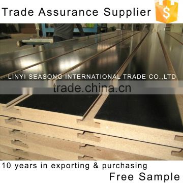 China 4x8 black Melamine Slotted MDF with aluminium strip