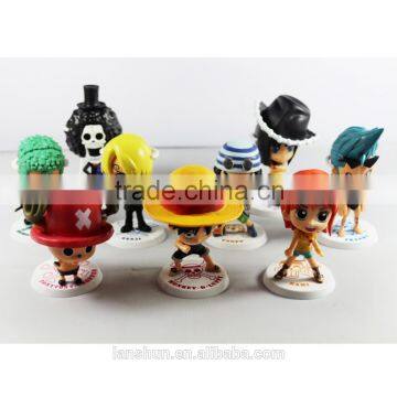 9x One Piece POP Nami/Luffy/Zoro/Robin/Brook Cute 9cm/3.5" Figure Loose