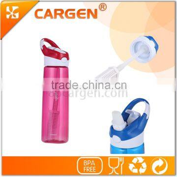 OEM logo 750ml sport straw alkaline water bottle