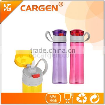 Custom logo clear plastic sport straw drinking bottle