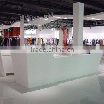 oem shopping mall modified acrylic solid surface reception desk,reception countertop