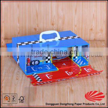 Toy storage portable children cardboard suitcase