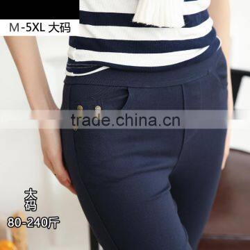 The new pencil pants pocket button nine pant mm size elastic thickened outside wearing Leggings