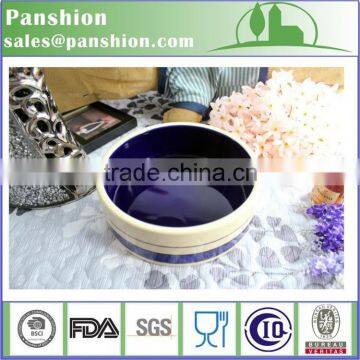 Round shape custom logo ceramic dog feeding bowl