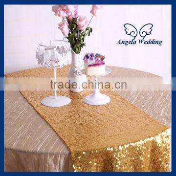 RU002D cheap Custom made cheap bead many colors available sequence decorative yellow gold sequin table runner