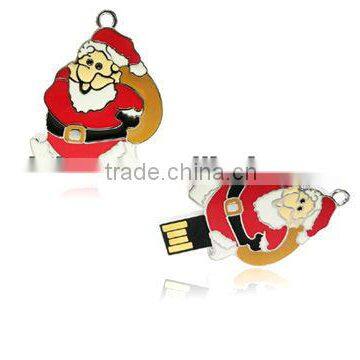 Christmas gift usb wholesale, Sterling/Santa Claus usb jewelry with Grade A chip, 100% full capacity usb supplier