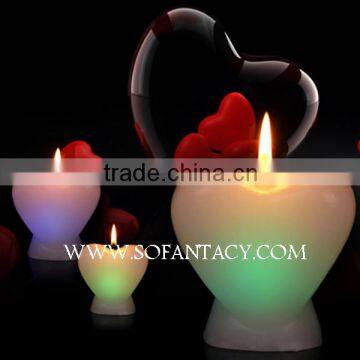 colour changing led wax candle light for wedding decoration,real wax candle