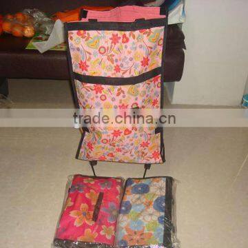 collapsible shopping bag on wheels