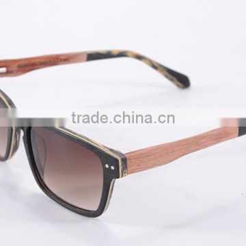 Women Acetate Sunglasses With Wood Temple Brush