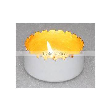 Decorative White & Gold Tea light holder for decoration