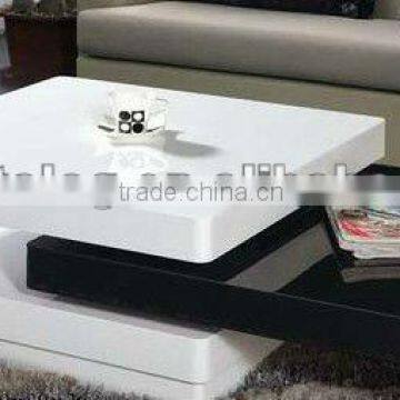 Black and white functional high glossy Coffee table 1119