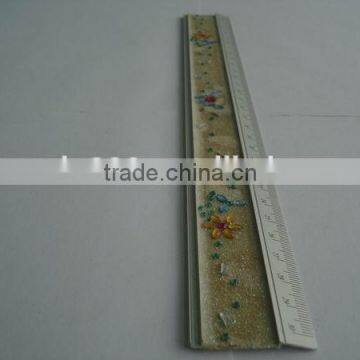 Novelty 30cm Metal Aluminum Straight Ruler With Crystal photo-3